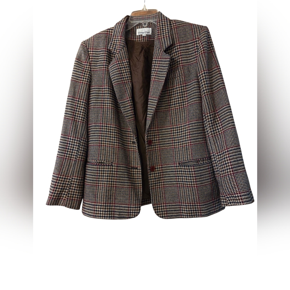 Vintage Classic Plaid Women's Blazer